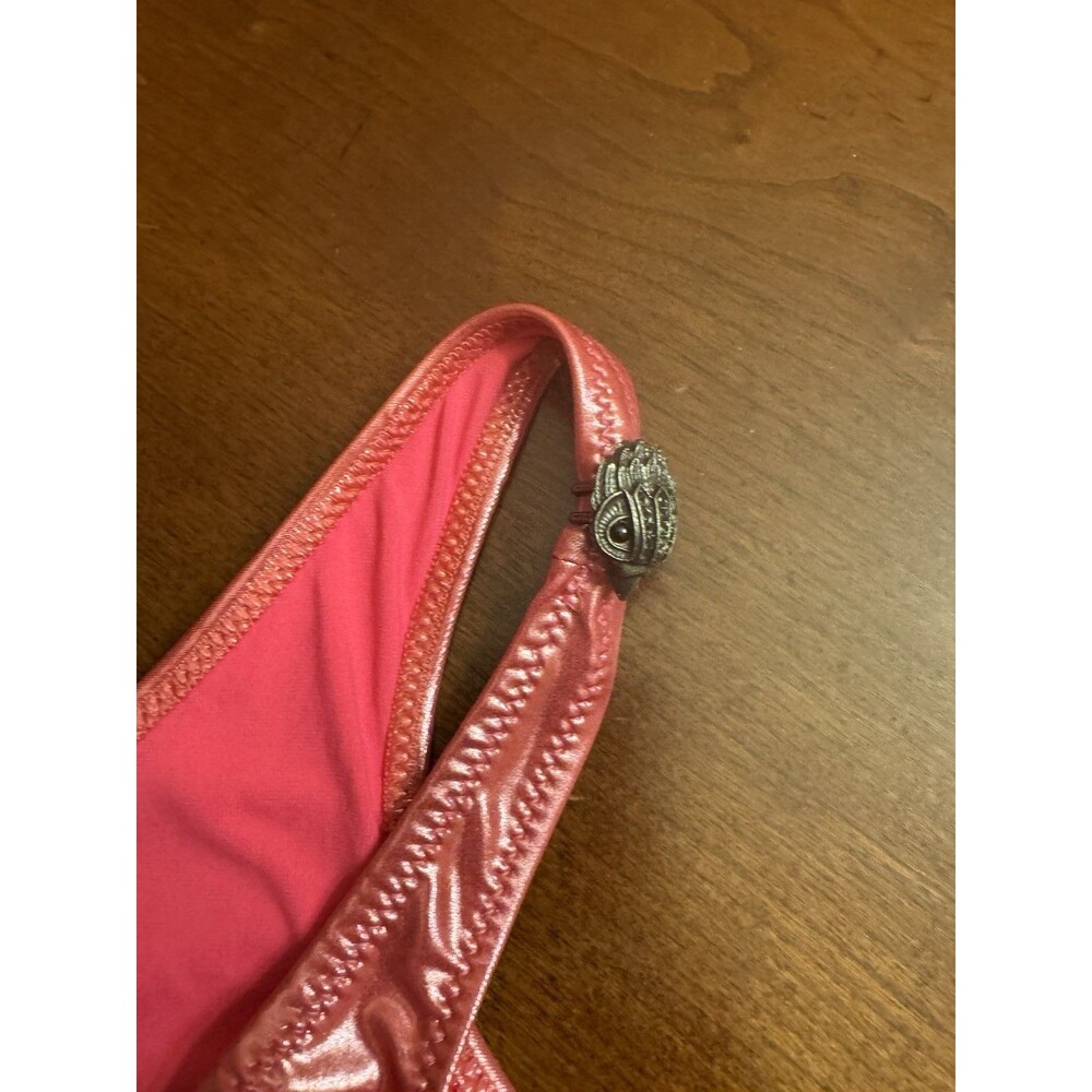 Kurt Geiger Fushua Shimmer Eagle Charm One Shoulder Swimsuit One Piece Sz M NWT - Picture 11 of 12